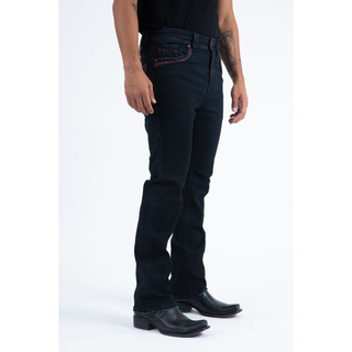Men's Dark Slim Boot Cut Triple Stitch Signature Pocket Denim Pants