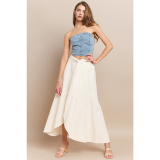 Strapless Bustier Denim Tube Top