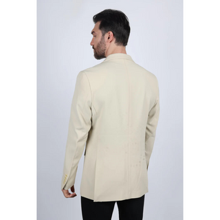 Platini Men's Modern Fit Stretch Date Night Blazer - Beige
