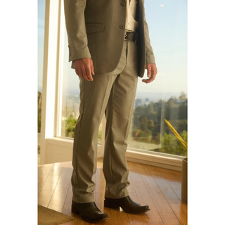Platini Men's Western Sport Suit with Elbow Patches  - Grey
