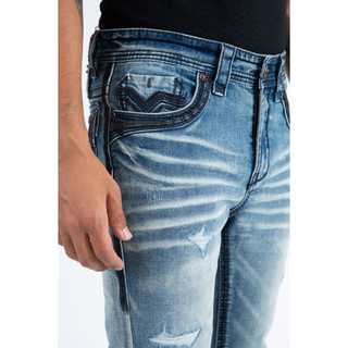 Men's Light Slim Boot Cut Triple Stitch Signature Pocket Denim Pants