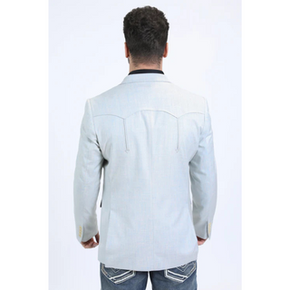Platini Men's Double Button Western Blazer - White