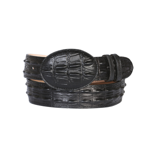 Black crocodile-patterned belt