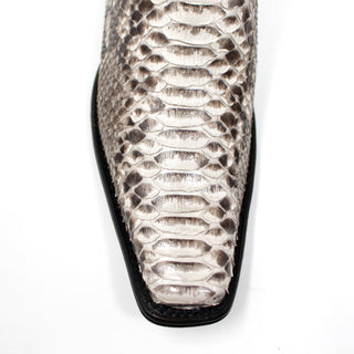 Close-up of python scale texture on European square toe Los Altos boot.