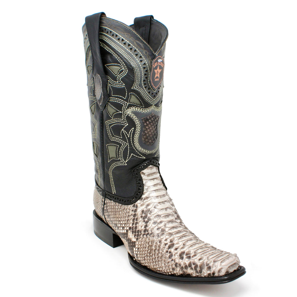 Los Altos Natural Python European Square Toe Cowboy Boot | Exotic ...