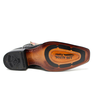 Bottom sole view of Los Altos black single-stone stingray European toe boot