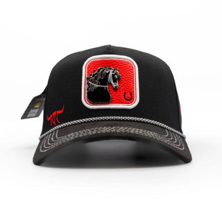 The King Ranch Frison Horse Cap - Black & Red