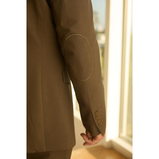 Platini Men's Western Sport Suit with Elbow Patches  - Brown