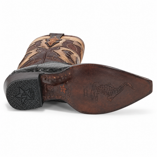 Los Altos Caiman Bely Snip Toe Boots in Faded Brown sole