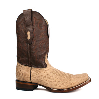 Los Altos Moka Smooth Ostrich Square Toe Boots