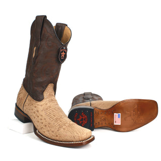 Los Altos Moka Smooth Ostrich Square Toe Boots