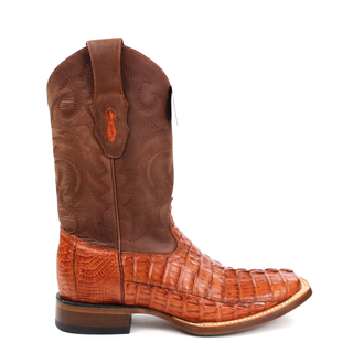 Los Altos men's brown caiman tail square toe western boot right view
