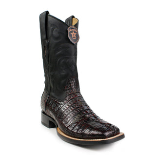 Los Altos men's brown caiman tail square toe western boot front right view