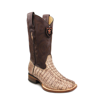 Los Altos men's brown caiman tail square toe western boot right view