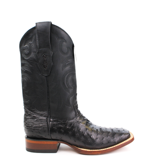 Los Altos Men’s Full Quill Ostrich Wide Square Toe Boots right angle