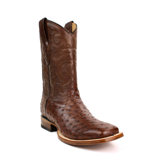 Los Altos Men’s Full Quill Ostrich Wide Square Toe Boots right view