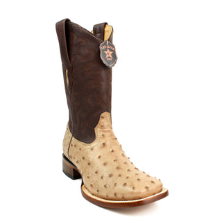  Los Altos Men’s Full Quill Ostrich Wide Square Toe Boots right view