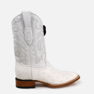 Los Altos Men’s Full Quill Ostrich Wide Square Toe Boots right angle