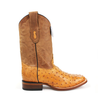 Los Altos Amber full quill ostrich cowboy boots with square toe for men