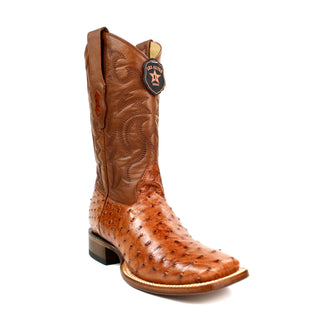 Los Altos Men’s Full Quill Ostrich Wide Square Toe Boots right view 