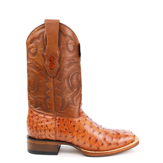 Los Altos Men’s Full Quill Ostrich Wide Square Toe Boots right angle