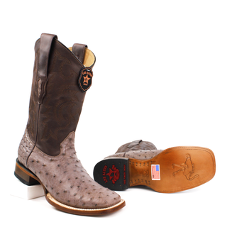  Los Altos Men’s Full Quill Ostrich Wide Square Toe Boots sole view 