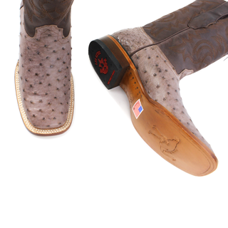 Los Altos Men’s Full Quill Ostrich Wide Square Toe Boots top view 