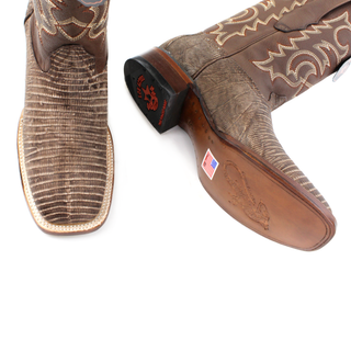 Los Altos Teju Sanded Brown Wide Square Rodeo Toe Boots