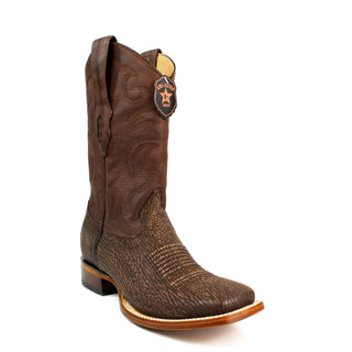 Los Altos Men’s Shark ( Tiburon) Skin Wide Square Toe Boots right view 