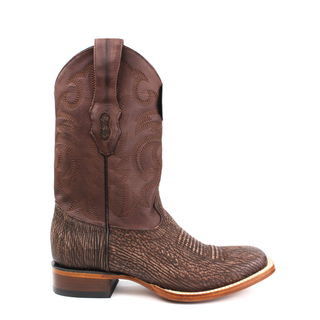 Los Altos Men’s Shark ( Tiburon) Skin Wide Square Toe Boots right angle