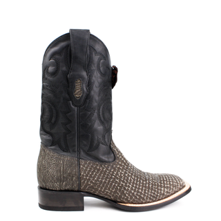 Los Altos Shark Wide Square Toe Boots - Rustic Gray right angle