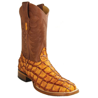 Los Altos Pirarucu Square Toe Cowboy Boot - Cognac
