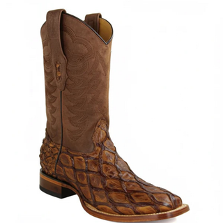 Los Altos Pirarucu Square Toe Cowboy Boot - Brown