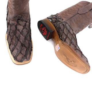 Los Altos Tabacco Pirarrucu boots top view 