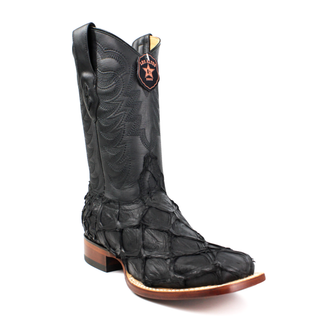 Los Altos Black Exotic Pirarrucu fish boot right view 
