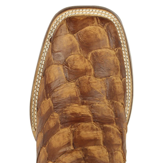 Los Altos Pirarucu Square Toe Cowboy Boot - Cognac Matte