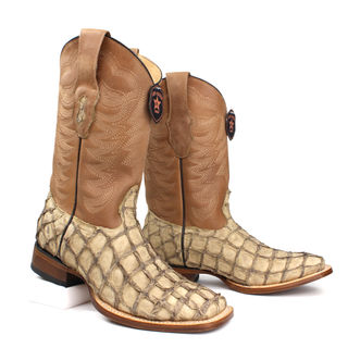 Los Altos Exotic Pirarrucu Moka Boots staggered view 