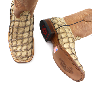 Los Altos Exotic Pirarrucu Moka Boots top view 