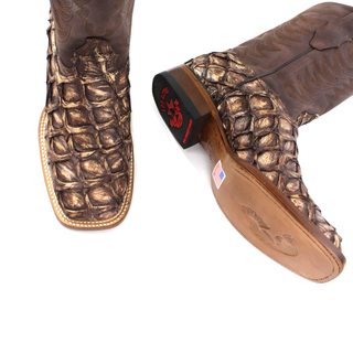 Los Altos Pirarucu Square Toe Cowboy Boot - Rustic Brown