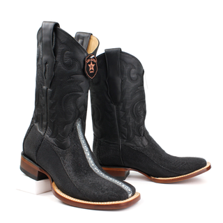 Los Altos Black Exotic Stingray Boots staggered view
