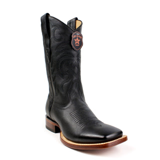 Los Altos men's black leather square toe western boot right view