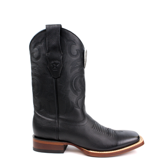Los Altos men's black leather square toe western boot right view