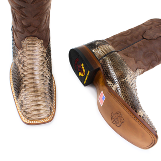 Los Altos exotic Python boots top view 