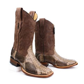 Los Altos exotic Python boots stsaggered view 