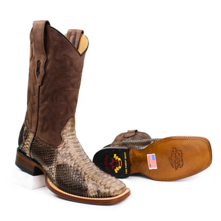 Los Altos exotic Python boots sole view 