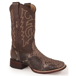 Los Altos Python Square Toe Cowboy Boot - Rustic Brown