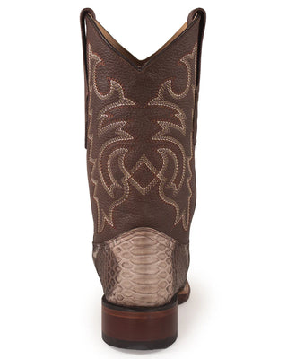 Los Altos Python Square Toe Cowboy Boot - Rustic Brown