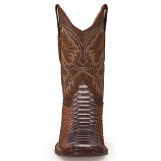Los Altos Python Square Toe Cowboy Boot - Rustic Cognac