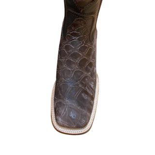 Los Altos Rodeo Alligator Square Toe Cowboy Boot - Sanded Brown