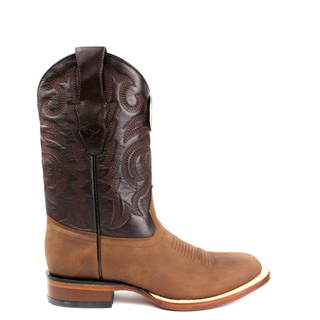 El General men’s tan crazy Wide  square toe western boot right view